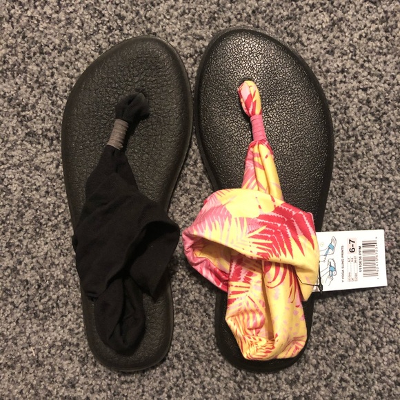 Sanuk Yoga Sling Palm Print Sandal 6-7 NWT - Picture 4 of 4